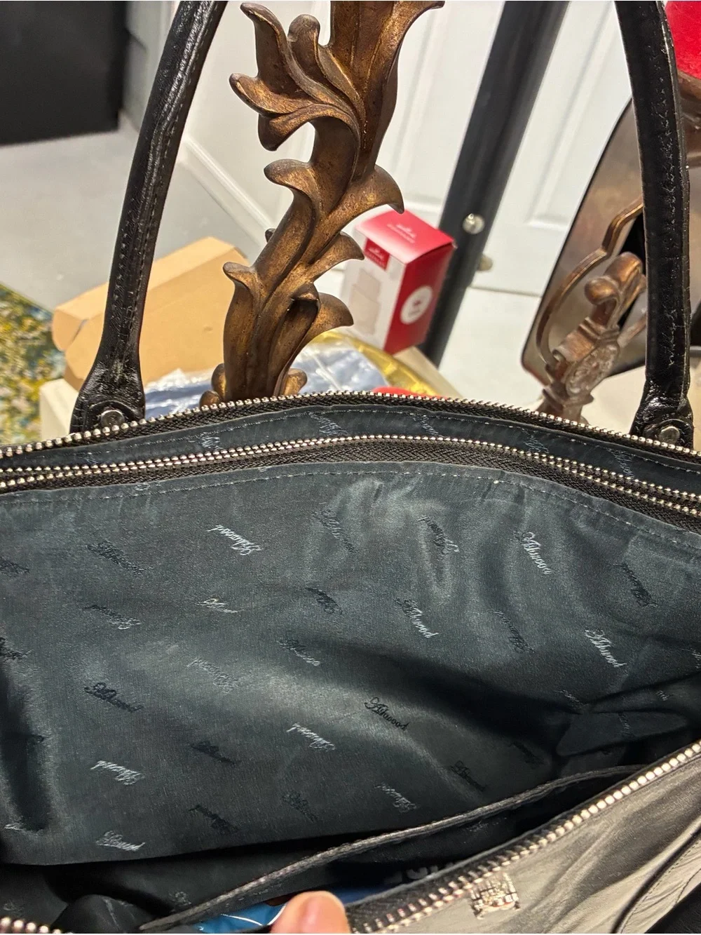 Black Leather women’s lap top bag